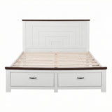 Artiss Queen Wooden Bed Frame with 2 Drawer Platform Bed with 108cm Solid High Headboard White Bed Base for Bedroom Easy Assembly - Side View