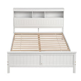 Artiss Queen Bed Frame with Storage Headboard and Footboard Wooden Bed Base White - Side View