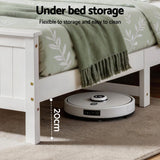 Artiss Queen Bed Frame with Storage Headboard and Footboard Wooden Bed Base White - 45-Degree Angle