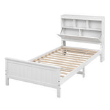 Artiss Single Bed Frame with Storage Headboard and Footboard Wooden Bed Base White - Extra Image