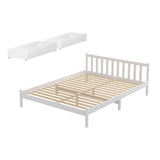 Artiss Bed Frame Double Size Wooden Platform with 2 Storage Drawers White SOFIE - Front View