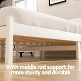 Artiss Bed Frame Double Size Wooden Platform with 2 Storage Drawers White SOFIE - 45-Degree Angle