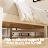 Artiss Bed Frame King Single Size Wooden Platform with 2 Storage Drawers White - Top-Down View
