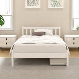 Artiss Bed Frame King Single Size Wooden Platform with 2 Storage Drawers White - Close-Up Angle
