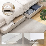 Artiss Bed Frame King Single Size Wooden Platform with 2 Storage Drawers White - Side View