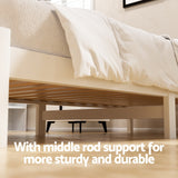 Artiss Bed Frame King Single Size Wooden Platform with 2 Storage Drawers White - Top-Down View