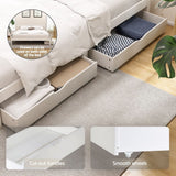 Artiss Bed Frame Queen Size Wooden Platform with 2 Storage Drawers White - Top-Down View