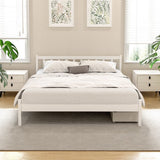 Artiss Bed Frame Queen Size Wooden Platform with 2 Storage Drawers White - Low Angle