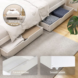 Artiss Bed Frame Single Size Wooden Platform with 2 Storage Drawers White SOFIE - Top-Down View