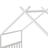 Artiss Bed Frame Wooden Base Kids Single Timber House Beds White - 45-Degree Angle