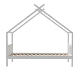 Artiss Bed Frame Wooden Base Kids Single Timber House with 2 Storage Drawers Beds White