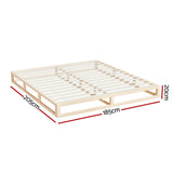 Artiss Bed Frame King Size Wooden Base Mattress Platform Timber Pine KALAM - Front View