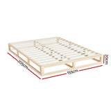 Artiss Bed Frame Queen Size Wooden Base Mattress Platform Timber Pine KALAM