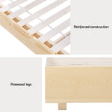 Artiss Bed Frame Double Size Floating Wooden Mattress Base Platform Timber ODIN - Rear View