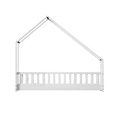 Artiss Bed Frame Wooden Kids House Single Frame White PAVO - Side View