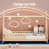 Artiss Bed Frame Wooden Kids House Frames Oak PUAH - Top-Down View