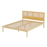 Artiss Bed Frame Queen Size Rattan Wooden RITA - Close-Up Angle