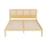 Artiss Bed Frame Queen Size Rattan Wooden RITA - Side View