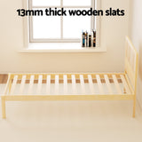 Artiss Bed Frame Single Size Rattan Wooden RITA - 45-Degree Angle