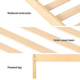 Artiss Bed Frame Single Size Rattan Wooden RITA - Rear View
