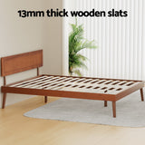Artiss Bed Frame Queen Size Wooden Bed Base Walnut SPLAY - 45-Degree Angle