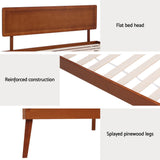 Artiss Bed Frame Single Size Wooden Bed Base Walnut SPLAY - Rear View