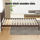 Artiss Bed Frame Queen Size Wooden Base Mattress Platform Timber Walnut VISE - 45-Degree Angle