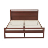 Artiss Bed Frame Double Size Wooden Walnut WITTON - Side View