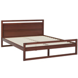 Artiss Bed Frame Double Size Wooden Walnut WITTON - Close-Up Angle