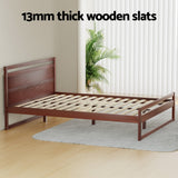 Artiss Bed Frame Double Size Wooden Walnut WITTON - 45-Degree Angle