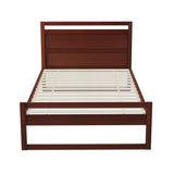 Artiss Bed Frame King Single Size Wooden Walnut WITTON
