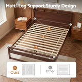 Artiss Bed Frame King Single Size Wooden Walnut WITTON - 45-Degree Angle