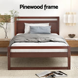 Artiss Bed Frame King Single Size Wooden Walnut WITTON - Top-Down View