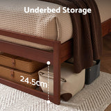 Artiss Bed Frame Queen Size Wooden Walnut WITTON - Top-Down View