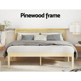 Artiss Bed Frame Double Size Wooden Base Mattress Platform Timber Pine YUMI - Top-Down View