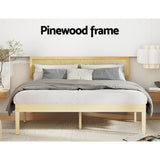 Artiss Bed Frame Queen Size Wooden Base Mattress Platform Timber Pine YUMI - Top-Down View