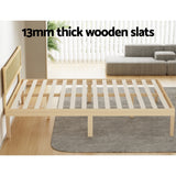 Artiss Bed Frame Queen Size Wooden Base Mattress Platform Timber Pine YUMI - 45-Degree Angle