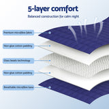 Giselle Bedding Weighted Blanket 11KG Kids Adults Heavy Gravity Relax Calm Blue - Rear View