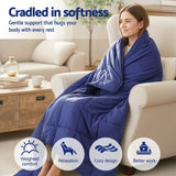 Giselle Bedding Weighted Blanket 6.8kg Kids Adults Heavy Gravity Relax Calm Blue - Top-Down View