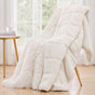 Giselle Faux Fur Weighted Blanket 2 Sided Long Pile Sherpa Reverse Cream 6.8KG 120 x 180cm