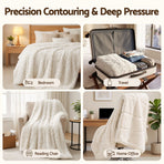 Giselle Faux Fur Weighted Blanket 2 Sided Long Pile Sherpa Reverse Cream 9KG 152 x 203cm
