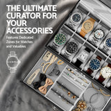 Embellir 12 Grids Watch Box Organizer Case Jewelry Display Storage Showcase - Rear View