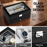 Embellir 12 Grids Watch Box Organizer Case Jewelry Display Storage Showcase - Close-Up Angle