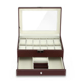 Embellir 12 Grids Watch Box Organizer Case Jewelry Display Storage Showcase