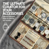 Embellir 12 Grids Watch Box Organizer Case Jewelry Display Storage Showcase - Rear View