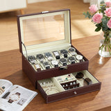 Embellir 12 Grids Watch Box Organizer Case Jewelry Display Storage Showcase - Low Angle