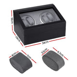 Embellir Watch Winder Automatic Double Watch Winder Box LED Black - Front View