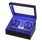 Embellir Watch Winder Automatic Double Watch Winder Box LED Black - Front View