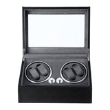 Embellir Watch Winder Automatic Double Watch Winder Box LED Black - Top-Down View