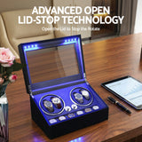 Embellir Watch Winder Automatic Double Watch Winder Box LED Black - Close-Up Angle